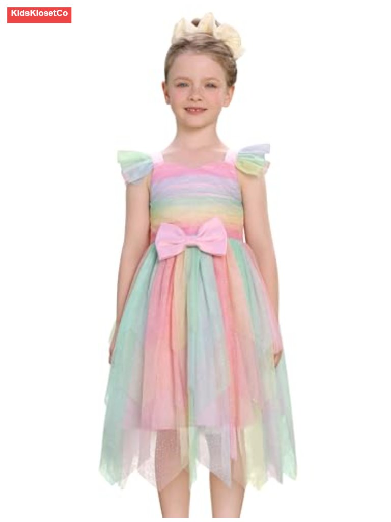 Toddler Baby Girl Tutu Dress Sparkle Glitters Tiered Tulle Irregular Hem